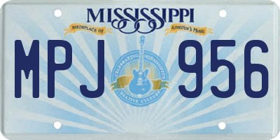 MS license plate MPJ956