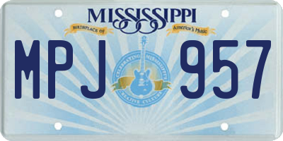 MS license plate MPJ957