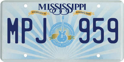 MS license plate MPJ959