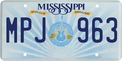 MS license plate MPJ963