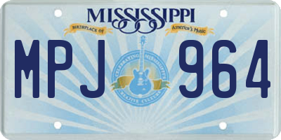MS license plate MPJ964