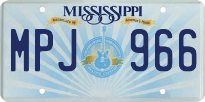 MS license plate MPJ966