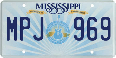 MS license plate MPJ969