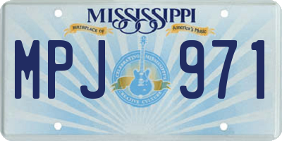 MS license plate MPJ971