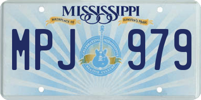 MS license plate MPJ979