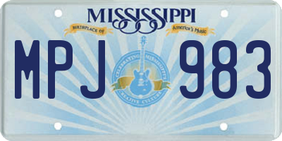 MS license plate MPJ983