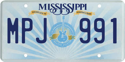 MS license plate MPJ991