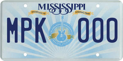 MS license plate MPK000