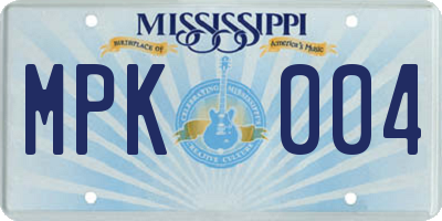 MS license plate MPK004