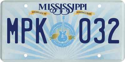 MS license plate MPK032