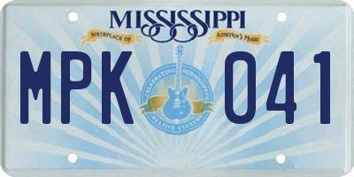 MS license plate MPK041