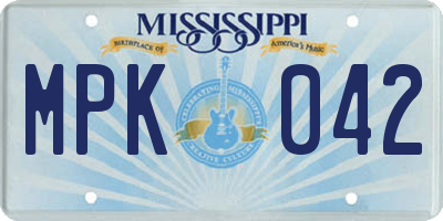 MS license plate MPK042