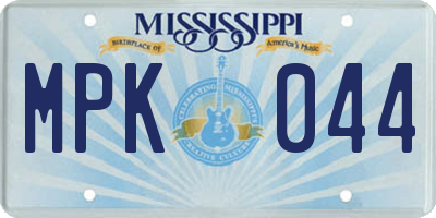 MS license plate MPK044