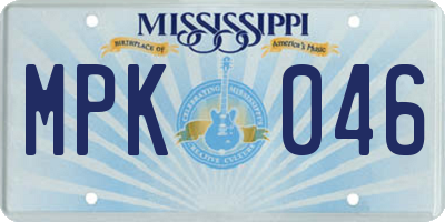 MS license plate MPK046