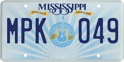 MS license plate MPK049