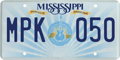 MS license plate MPK050