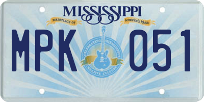 MS license plate MPK051