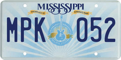 MS license plate MPK052