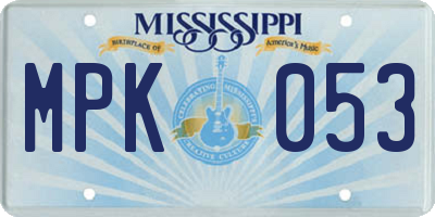 MS license plate MPK053