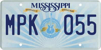 MS license plate MPK055