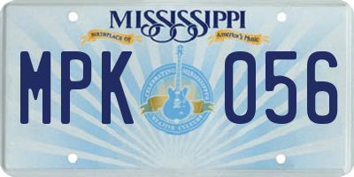 MS license plate MPK056