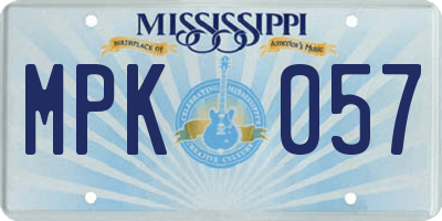MS license plate MPK057