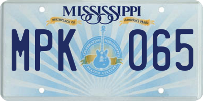 MS license plate MPK065