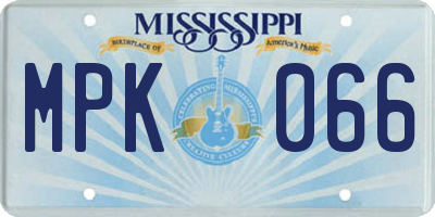 MS license plate MPK066