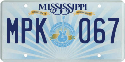 MS license plate MPK067