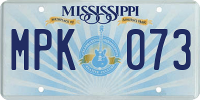 MS license plate MPK073