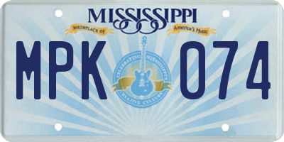 MS license plate MPK074
