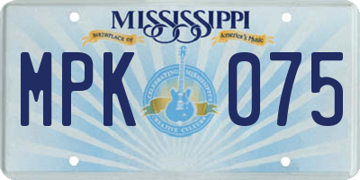 MS license plate MPK075