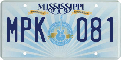 MS license plate MPK081