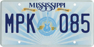 MS license plate MPK085