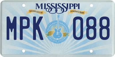 MS license plate MPK088