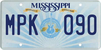 MS license plate MPK090