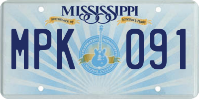 MS license plate MPK091