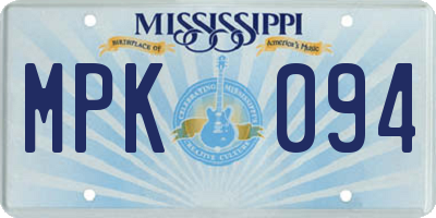 MS license plate MPK094
