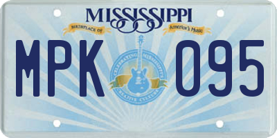MS license plate MPK095