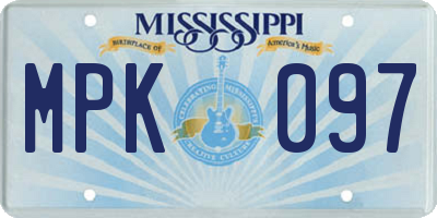 MS license plate MPK097