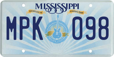 MS license plate MPK098