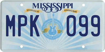 MS license plate MPK099