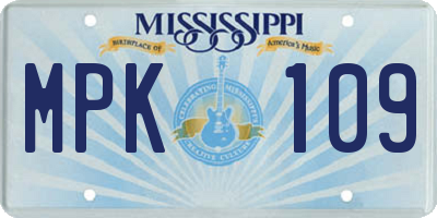 MS license plate MPK109