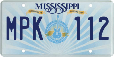 MS license plate MPK112