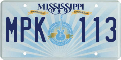 MS license plate MPK113
