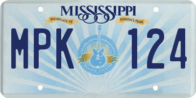 MS license plate MPK124