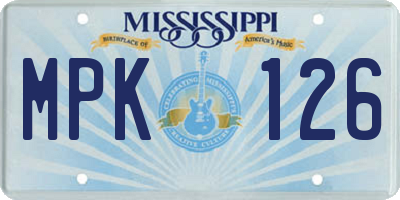 MS license plate MPK126