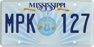 MS license plate MPK127