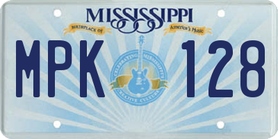 MS license plate MPK128
