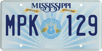 MS license plate MPK129
